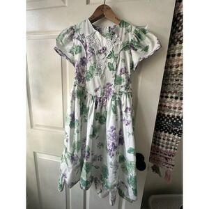 Peaches 'n Cream Vintage Floral Easter Spring Dress 90s MiUSA Girls Size 10 M